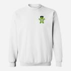 Weißes Herren-Sweatshirt mit Lustigem Schildkröten-Motiv, Witziges Sommer-Sweatshirt
