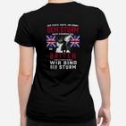 Patriotisches Großbritannien Frauen Tshirt, Löwen Motiv & Wir sind der Sturm Spruch