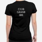 Schwarzes Frauen Tshirt Club Grand Side, Trendiges Tee für Events
