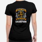 Schwarzes Frauen Tshirt mit Skorpion-Motiv Gutes Herz, Schlechter Charakter
