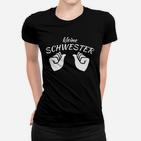 Kleine Schwester Frauen Tshirt in Gebärdensprache, Schwarzes Tee für Geschwister