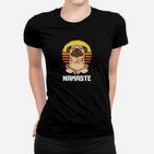 Namaste Pug Yoga Sonnenuntergang Frauen Tshirt, Entspannte Mops Design Tee