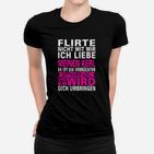 Schwarzes Frauen Tshirt für Flirter, Geburtstag im September