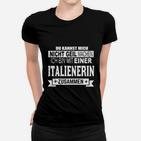 Schwarzes Herren-Frauen Tshirt Zusammen mit einer Italienerin, Lustiges Spruch-Design