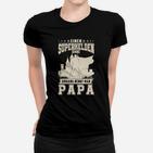 Superheld Papa Frauen Tshirt, Vatertag Idee in Schwarz