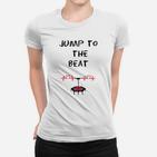 Jump to the Beat Frauen Tshirt, Trampolin-Motiv Musik Tee