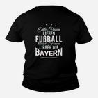 Echte Frauen Lieben Fußball Bayern Damen Kinder Tshirt, Schwarz