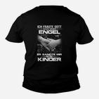 Engelsmotiv Schwarzes Kinder Tshirt mit inspirierendem Spruch