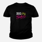 Big Sister Kinder Tshirt mit Schleifenmotiv, Schwarzes Mädchen-Kinder Tshirt