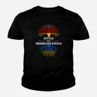 Deutsch-Ukrainische Wurzeln Design Kinder Tshirt, Schwarz-Baumwolle