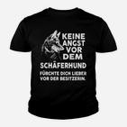 Fürchte Nicht den Schäferhund, sondern den Besitzer Kinder Tshirt, Humorvolles Tee