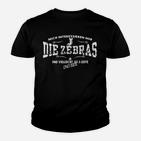 Humorvolles Zebra-Liebhaber Kinder Tshirt, Schwarzes Unisex-Kinder Tshirt mit Spruch