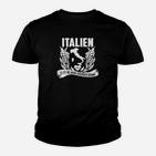 Italien Patriotisches Kinder Tshirt Schwarz mit Lorbeerkranz-Design