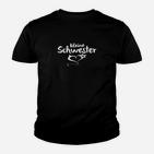 Kleine Schwester Kinder Tshirt Schwarz mit Herz, Geschenk für Geschwister