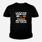 Lustiges Camping & Bier Fan Kinder Tshirt Camping ist Geil - Bier Macht's Besser - Schwarz