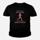 Lustiges Damen Laufshirt 'Stricken vs. Laufen', Motivations-Tee für Joggerinnen Kinder Tshirt