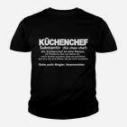 Lustiges Küchenchef Kinder Tshirt mit Koch Definition, Perfekt für Köche
