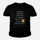 Lustiges Single-Statistik Kinder Tshirt mit Emoticon, Humorvolles Tee