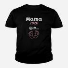 Mama 2020 Lädt Kinder Tshirt, Fußabdrücke Design für Damen in Schwarz