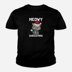 Meowy Christmas Katzen-Design Kinder Tshirt, Lustiges Weihnachts-Tee