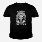 Odin Sohn Kinder Tshirt, Schwarz mit Valhalla Aufdruck für Mythologie Fans