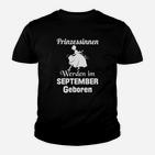 Prinzessinnen Geboren im September Schwarzes Kinder Tshirt, Trendiges Geburtstag Design