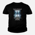 Schwarzes Kinder Tshirt mit Sci-Fi-Engel-Design, Inspirierender Spruch Tee