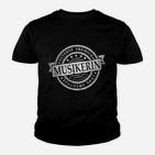 Schwarzes Vintage Musik-Themen Kinder Tshirt für Musikerinnen