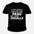 Stolz aus Halle Damen Kinder Tshirt, Nie Unterschätze eine Frau