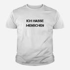 Ich hasse Menschen Herren Kinder Tshirt in Weiß, Sarkastisches Design