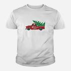 Weihnachtlicher Pickup-Truck Herren Kinder Tshirt, Tannenbaum-Design