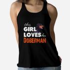 Dieses Mädchen Liebt Ihr Dobermann 04.Juli  Frauen Fließende Tanks