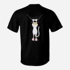 Cool Cat Design Herren T-Shirt – Lustiges Katzenmotiv, Schwarz