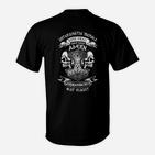 Schwarzes Herren-T-Shirt mit germanischem Motiv und Schriftzug, Vikings Design
