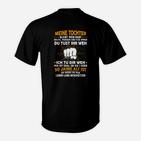 Schwarzes T-Shirt Vater Tochter Schutz Spruch & Faust Motiv