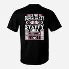 Super Crazy Staffy Lady T-Shirt, Lustiges Shirt für Hundefreunde