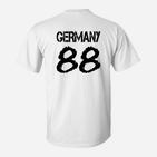 Deutschland 88 Schwarz Rücken- T-Shirt