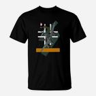 Abstraktes Design Herren Grafik T-Shirt mit Streifenakzent