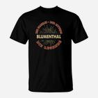 Blumenthal Legends Retro Design Schwarzes T-Shirt, Vintage Look