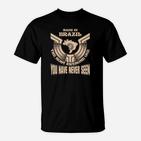 Brasilien-Themen Schwarzes T-Shirt mit Patriotischem Design