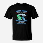 Dinosaurier-Themen T-Shirt für Schwangere, Hallo Mama Botschaft