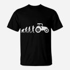 Evolution Affe zu Traktorfahrer Herren T-Shirt, Lustiges Bauernmotiv Tee