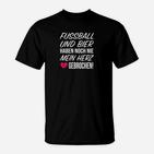 Fussball und Bier Herz Shirt, Lustiges Fan T-Shirt