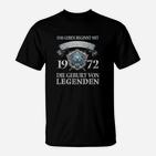 Geburtsjahr 1972 T-Shirt: Leben Beginnt, Legenden Geboren