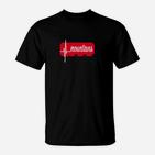 Herzschlag Berge T-Shirt, Schwarzes Outdoor-Design