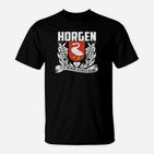 Horgen Wappen Adler & Drache Schwarzes T-Shirt, Design für Geschichte und Stolz