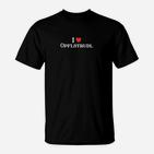 I Love Apfelstrudel Schwarzes T-Shirt, Lustiges Design für Feinschmecker