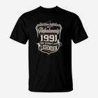 Jahrgang 1991 Legendäres T-Shirt, Personalisiert Schwarz