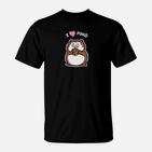 Lustiges Hamster T-Shirt Ich liebe Essen, Schwarzes Design