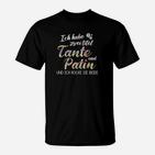 Lustiges T-Shirt Doppel-Titel: Tante und Patin, Spaßiges Tee für Frauen